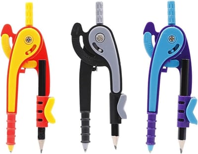 Ergonomische Compas Set voor Wiskunde en Geometrie, Inclusief Penhouder en Balustrades, Ideaal voor Basisonderwijs