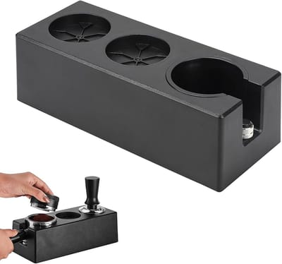 longziming - Verstelbare Tamper Station 51-58mm - Espresso Aandruk Station Van ABS - Barista Portafilter Houder Met 3 Gaten - Antislip Tamper Houder Voor Thuis En Koffiebar