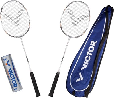 Badmintonset - Sportset - Buiten Spelen - Lichtgewicht Duurzaam - Normaal - Zilver Wit