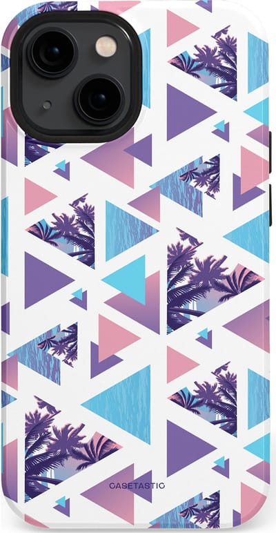 Casetastic Hoesje Geschikt voor Apple iPhone 13 Mini Magsafe - Stijlvolle Beschermende Duo-layer Case - Zomervibe geometrie