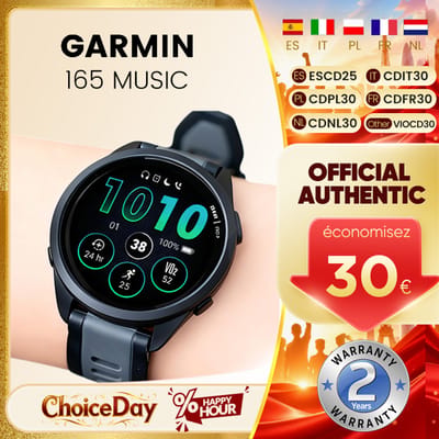 GARMIN Forerunner 165 muziek SmartWatch 43 mm hardloop 1,2 inch touchscreen AMOLED-scherm 25+ sportmuziekversie