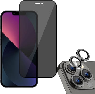 Geschikt voor iPhone 14 Privacy Screenprotector + Beschermglas Geschikt voor iPhone 14 Camera Lens - Privé - Glas