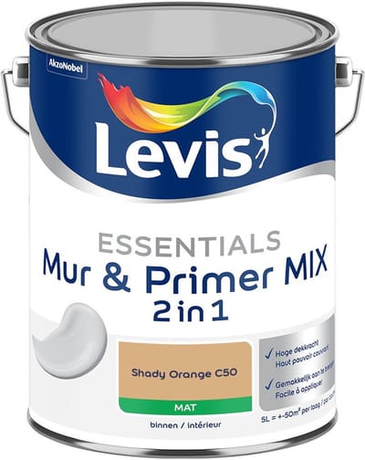 Levis - Essentials Mur & Primer Mix - Shady Orange C50 - Mengverf - 5 L