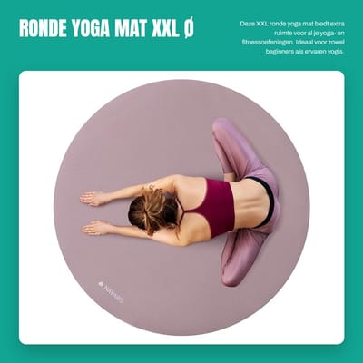 Dailygoods- Yogamat XXL Ø 120 cm - Antislip - Fitnessmat - Yoga mat extra dik - Yogamat voor pilates - 360 graden workout - Yogamatten