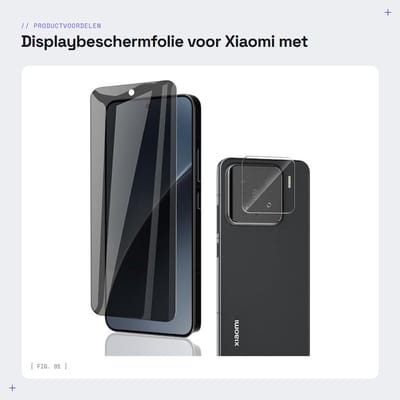 Dailygoods - Displaybeschermfolie voor Xiaomi met Camera-glas