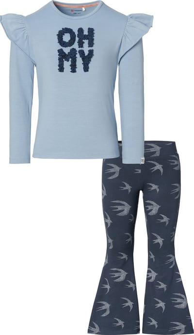 Noppies - Kledingset - 2 delig - Flair Legging Kissimmee Blue Nights - Shirt Konowa Ashley Blue - Maat 134
