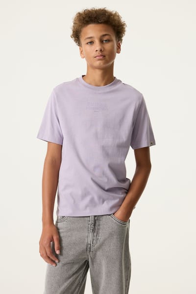 GARCIA Jongens Tekst Print T-shirt Paars Korte mouw
