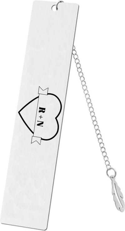 Akyol - gepersonaliseerde met hartje en voorletters boekenlegger - Liefde - vriend/ vriendin - partners - cadeau - valentijn - leuk cadeau voor jouw partner - datum
