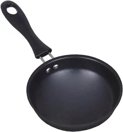 Steelpan 12 Cm - Kleine koekenpan mini - Gebakken ei pannenkoek - Hoogwaardig gietijzer - 12 cm - Zwart