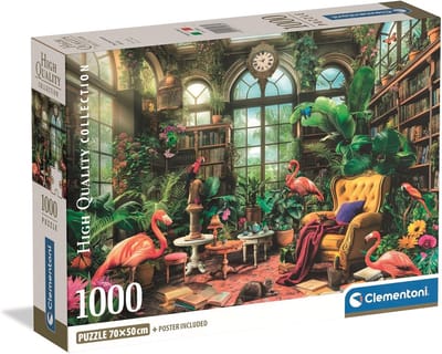 Puzzel 1000 Stukjes Green House Library - Volwassenen en Jongens - 70 x 50 cm - Inclusief Poster