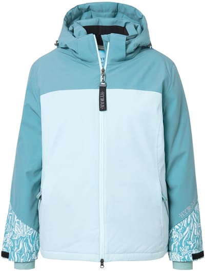Ulla Popken - Dames - HYPRAR functionele jas waterdicht sneeuwrok capuchon - Gletsjergroen - Maat 42+