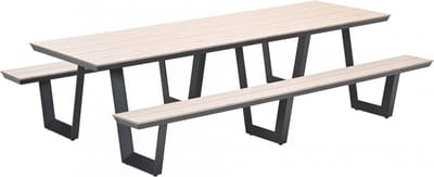 Garden Impressions Bell picknick set 280x178 cm carbon black light teak vironwood