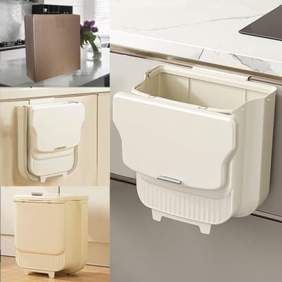 Vouwbare Afvalemmer met Deksel voor Keuken, Camping en Badkamer - Hangbare Prullenbak voor Thuis, Auto en Kantoor