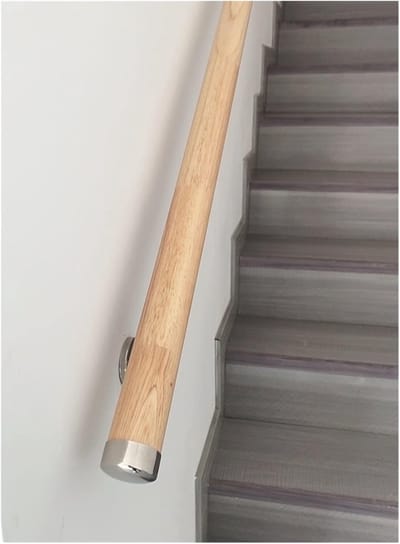 Houten trapleuning - Binnentrap leuning - Veilig traplopen - Natuurlijk hout - 50 cm tot 3.6m - Natuurlijk