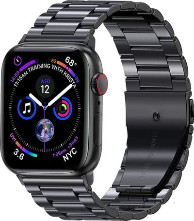 Metalen Bandje Geschikt voor Apple Watch 1-8 / SE (38/40/41 mm) Bandje Metaal - Horloge Band Schakel Polsband Geschikt voor Apple Watch 1-8 / SE (38/40/41 mm) Band - Zwart