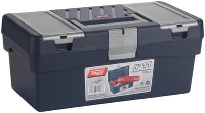 Gereedschapskist kunststof - 356 x 192 x 150 mm met organisatorschaal en geïntegreerde planken