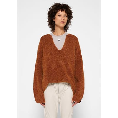 10DAYS Oversized Sweater Hairy Knit Saddle Brown Maat: XXS/XS | Gebreide Truien Outlet | Dames | Bruin