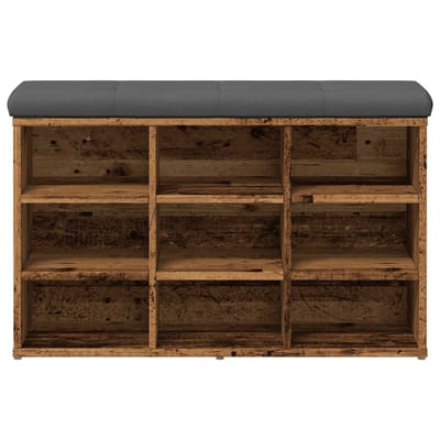 vidaXL - Schoenenbank - 82x32x50 - cm - bewerkt - hout - oud - houtkleurig
