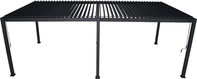 Mirador Deluxe terrasoverkapping - 360 x 720 cm - antraciet - Luxe / Vrijstaande / Aluminium lamellen overkapping - Tuinprieel / Carport / Veranda / Pergola
