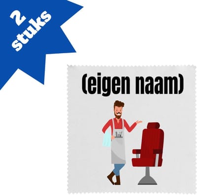 Akyol - kapper met eigen naam brillendoekjes - Kapper - iemand die kapper is - barbershop - cadeau - verjaardag - zelf gepersonaliseerd - 17,8 bij 17,8 cm - 2 stuks