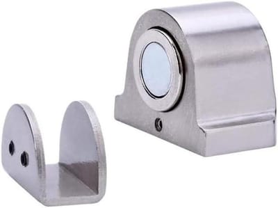 Deur Stopper - Magneet Deurstop - Deuren Open Houden - Roestvrij Staal - Vloermontage - Zilver