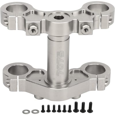 1 4 Pince de potence de moto électrique Triple Tree Pince de potence triple en aluminium pour amortisseur avant Losi Promoto MX Silver