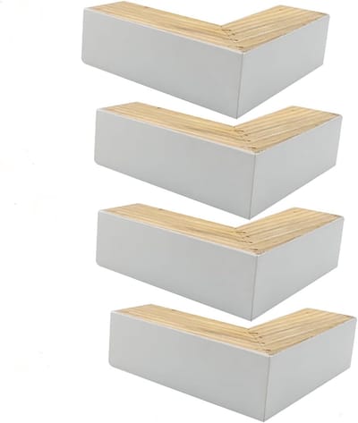 Meubelpoten Set - Bankpoten Tafelpoten - Meubels Verhogen - Stevig Grenenhout - 5 cm Hoog - Walnoot Afwerking