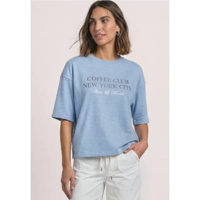 Sweatshirt met korte mouwen en tekst