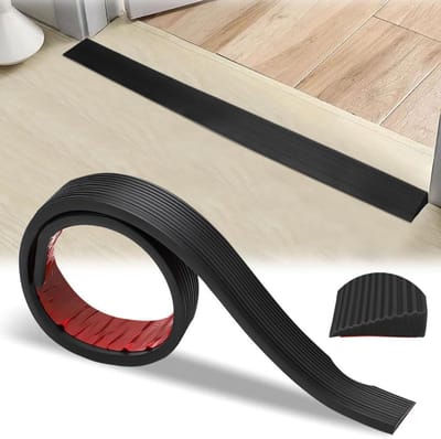 Cosensi - Rubberen drempelhelling 5 cm x 1 cm x 2 m voor zuigrobot, deuren, kinderwagen en garage