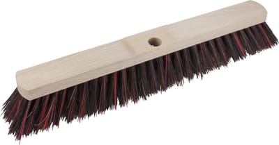 Buemag Bezemkop - Arenga/Elaston mix - zwart/rood - hard - hout - 50 cm - straatbezem/buitenbezem - bezem