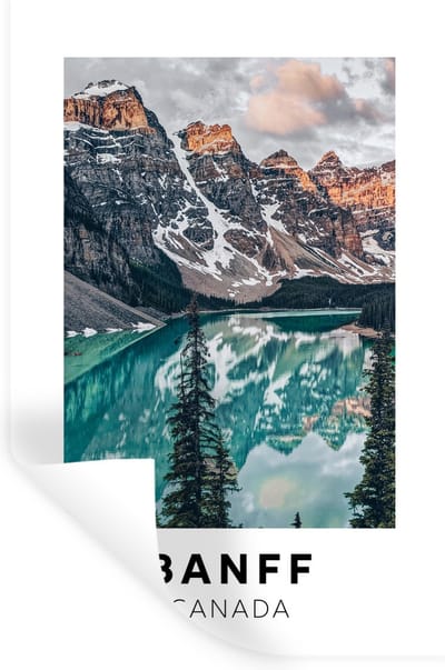 Muurstickers - Sticker Folie - Canada - Berg - Water - 20x30 cm - Plakfolie - Muurstickers Kinderkamer - Zelfklevend Behang - Zelfklevend behangpapier - Stickerfolie