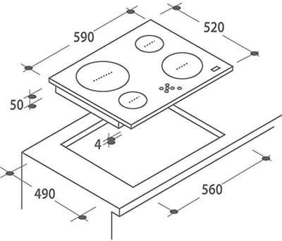 Inductiekookplaat Inbouwplaat met Glas en Keramiek - Zwart - 1200 W