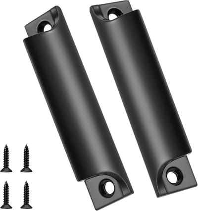 Set van 2 Stuks 3.5 Inch Kastgrepen, Vinger Trekhandvatten met Schroeven voor Keuken, Lade en Kastdeuren (Zwart)