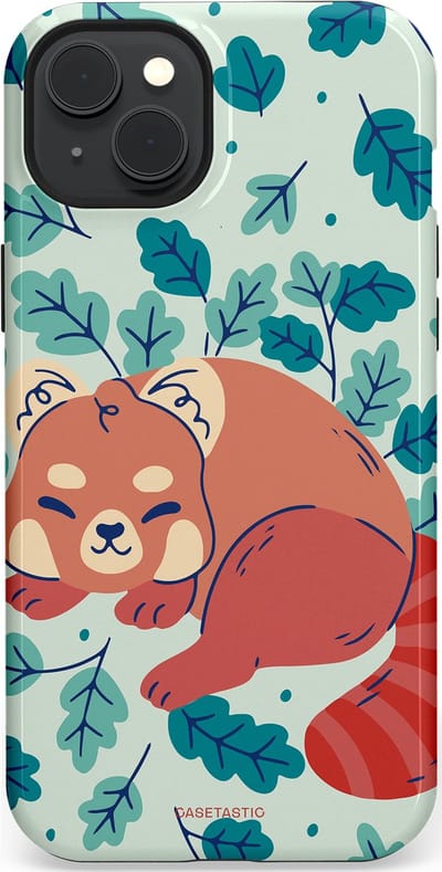 Casetastic Hoesje Geschikt voor Apple iPhone 15 Plus Magsafe - Stijlvolle Beschermende Duo-layer Case - Rode panda avonturen