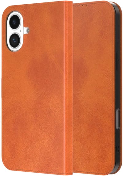 Geschikt voor iPhone 17 Telefoonhoesje Kunstleer met Magnetische sluiting en Pasjeshouder Bookcase met Klepje - Walletcase with Cardslot - Bruin - Smartphonica geschikt voor iPhone 17
