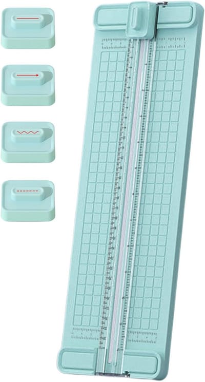 Papiersnijder Blauw - Precisiegereedschap - Kantoor School - Antislip Bidirectioneel - 36.5 x 12.3 cm