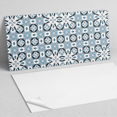 Coloray Wandpanelen Zelfklevend - Geometrisch tegelpatroon PVC Wandpaneel - 100 cm x 50 cm - Blauw Wandbekleding Zelfklevend - 1 stuk - Texturen Wandpanelen Zelfklevend - Wandbord Keuken - Wandpaneel Badkamer