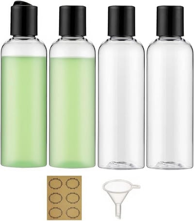 Lege 150ml Plastic Flessen met Flip Cap - Herbruikbare Squeeze Flessen voor Shampoo, Lotion en Toilettas Accessoires met Trechter en Labels
