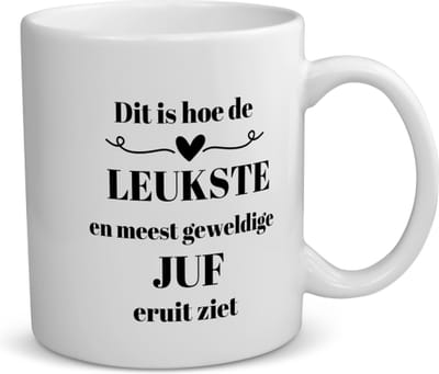 Akyol - dit is hoe de leukste en meest geweldige juf eruit ziet koffiemok - theemok - Juf - leraressen - verjaardag - cadeautje voor juf - juf artikelen - kado - geschenk - collega's - 350 ML inhoud