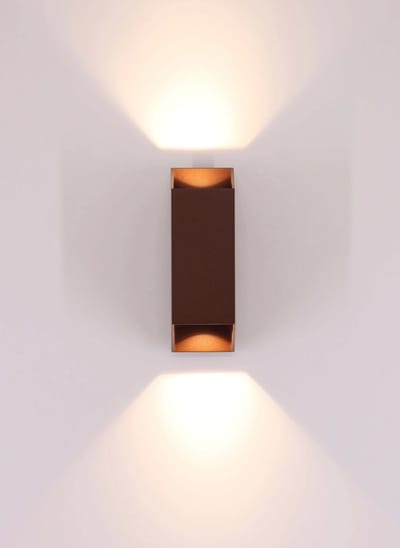 Nordlux Nico square 22-wandlamp-2xGU10-roestkleurig