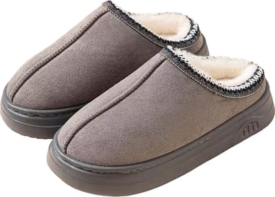 Warme dames sloffen - Pluche gevoerd - Slipper - Suede - Anti-slip