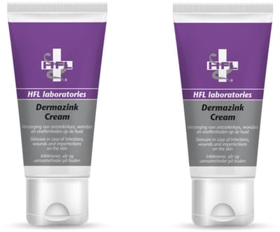 HFL - dermazink cream - voetverzorging - ondersteunt het herstellend vermogen van de huid - duopack - 2x30 ml