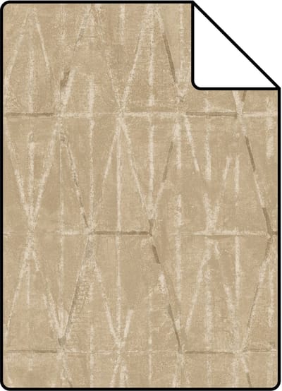 Proefstaal ESTAhome behang grafische lijnen warm beige - 26.5 x 21 cm - 131417-S