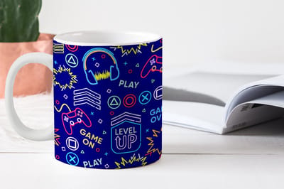 Mok - Koffiemok - Gaming - Neon - Koptelefoon - Design - Mokken - 350 ML - Beker - Koffiemokken - Theemok