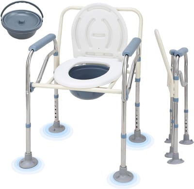 TIM® Commode - Toiletstoel - Toiletverhoger - Wit - 60cm x 55cm x 90cm