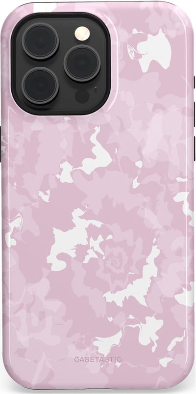 Casetastic Hoesje Geschikt voor Apple iPhone 15 Pro Max Magsafe - Stijlvolle Beschermende Duo-layer Case - Roze wervels