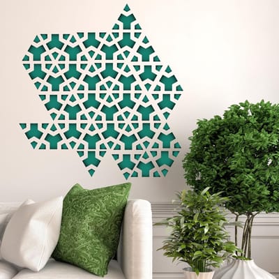 Walplus - Muursticker - Groene Driehoek Geometrisch Patroon - Patrol