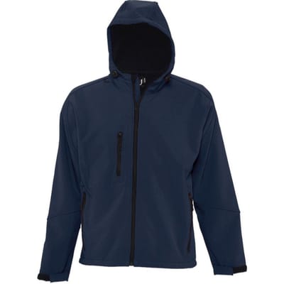 SOLS Heren Replay Hooded Soft Shell Jacket (ademend, winddicht en waterbestendig) (Franse marine)