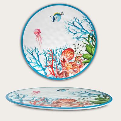 Arca ABISSI - Rond vlak Melamine Bord Ø35cm – licht in gewicht – makkelijk stapelbaar – voor binnen en buiten