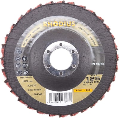 Lamellenschijf - 125 Medium Vlies - RVS - Rhodius - Combi - 1 stuks